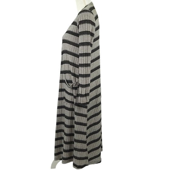 LuLaRoe Striped Open Front Cardigan Sweater Duster Womens Size XS Pockets - Picture 8 of 14